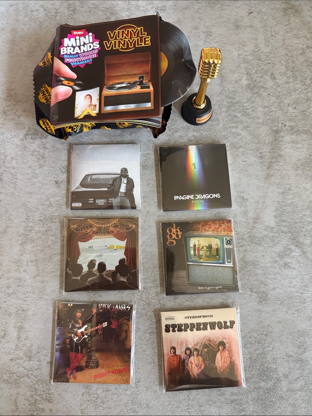 Mini Brands Vinyl Set with Gold Microphone & 6 Mini CD Album Replicas